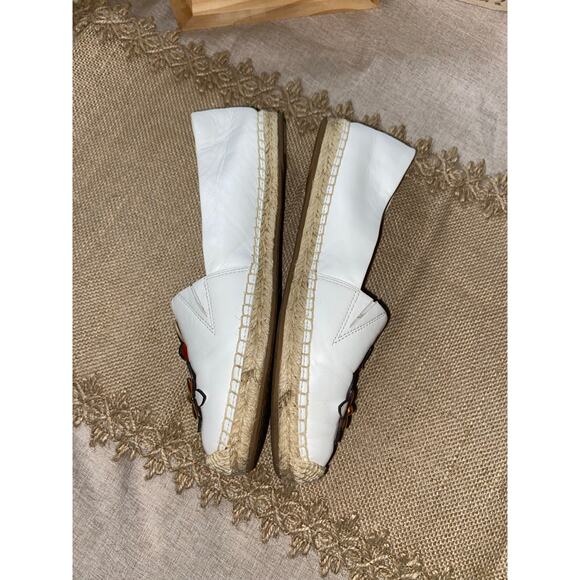 Michael Kors White Floral Flower Embellished Slide On Espadrilles Flats GUC 6.5M - Picture 8 of 13